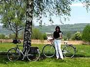 Biking in front of Castle of Heiligenberg